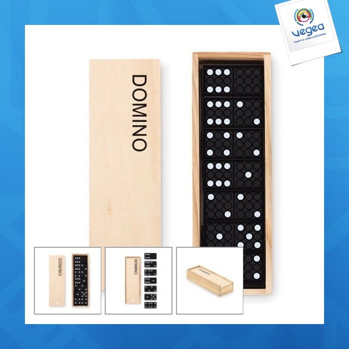 Jeu de domino promotionnel dans une boite
