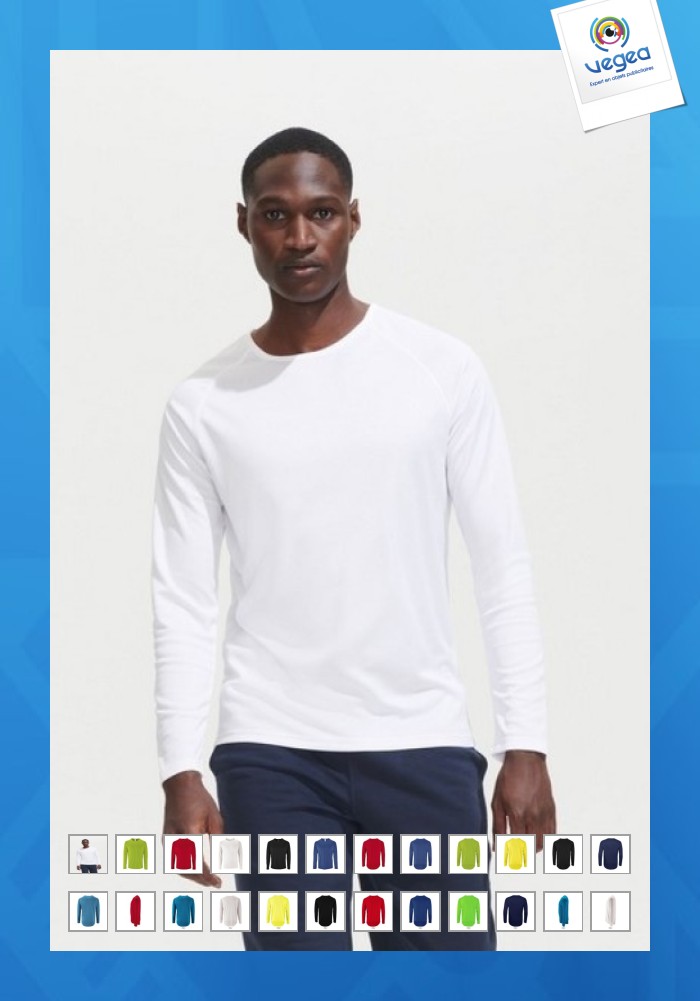 T-shirt respirant publicitaire manches longues