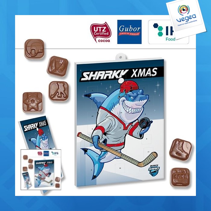 Calendrier de l'avent promotionnel hockey sur glace business 35x25cm
