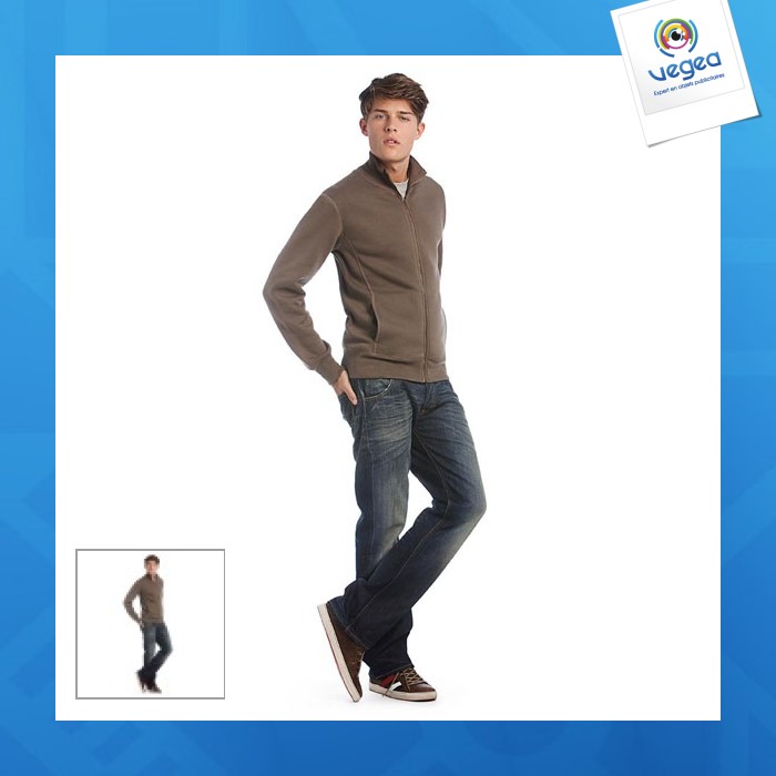 Sweat publicitaire homme grand zip
