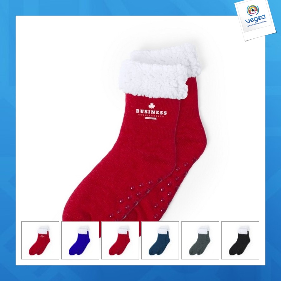 Paire de chaussettes publicitaire anti-dérapantes
