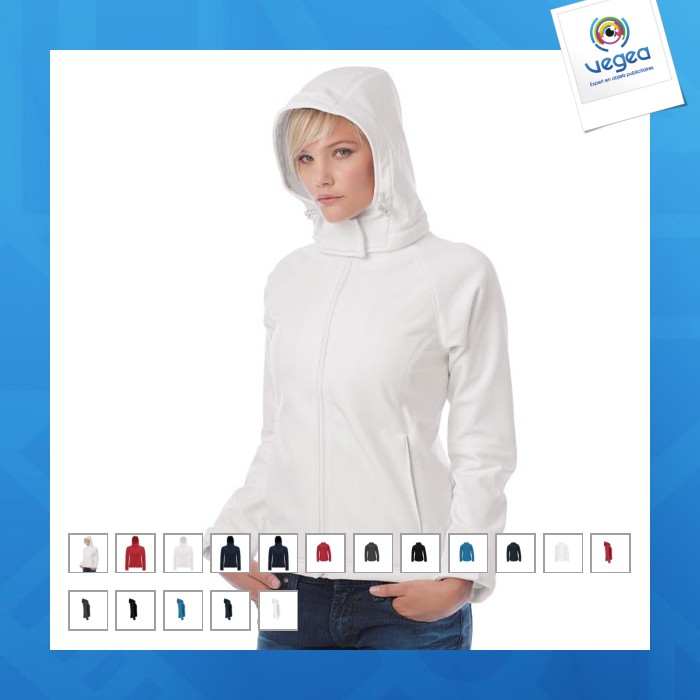 Veste softshell personnalisable femme à capuche