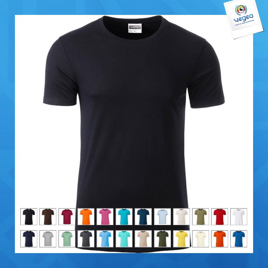 T-shirt bio personnalisable homme - james nicholson