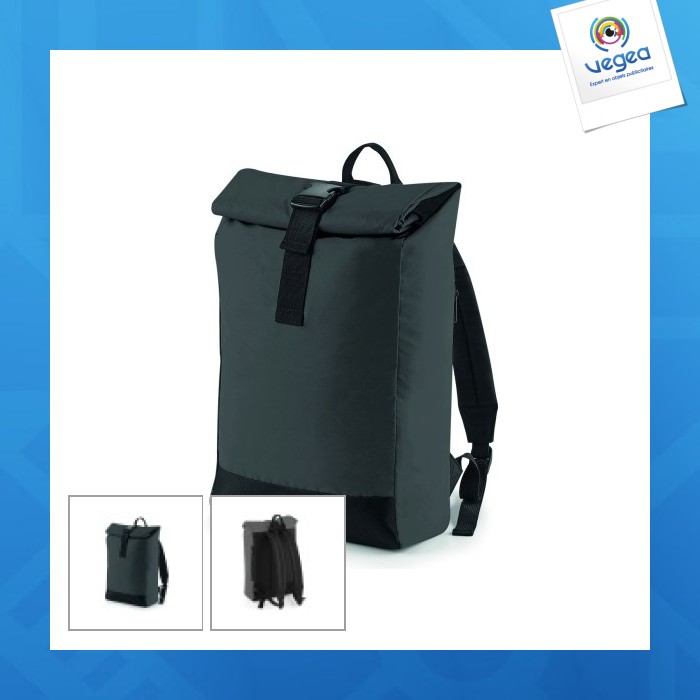 Sac à dos promotionnel réfléchissant avec fermeture enroulable