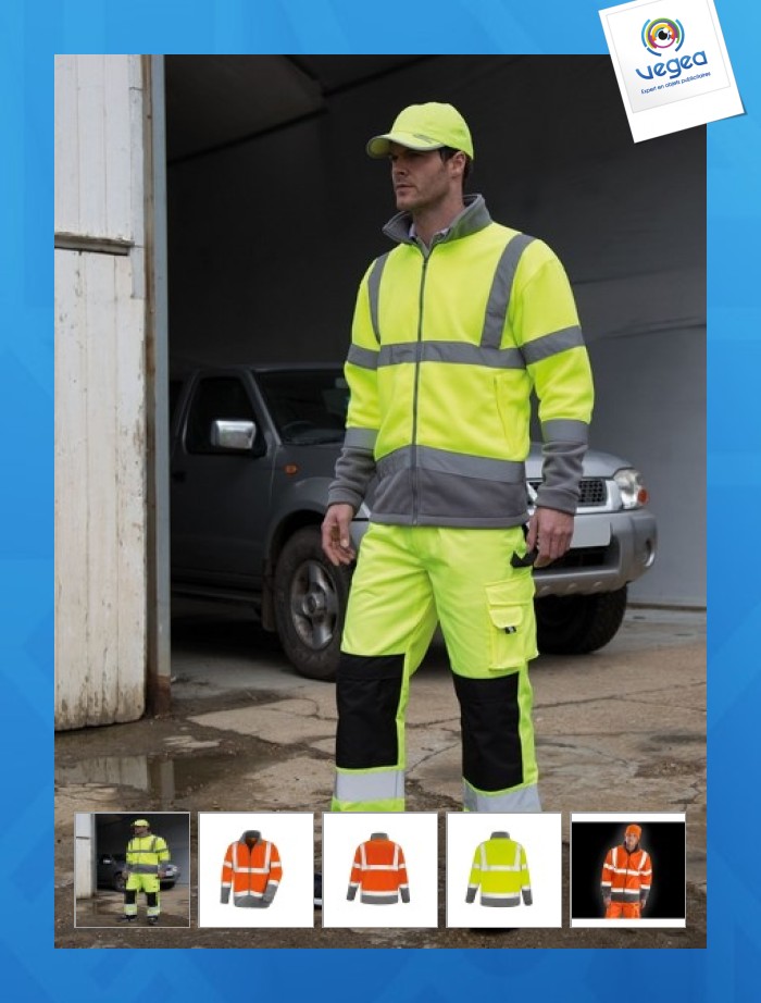 Veste micropolaire haute visibilité