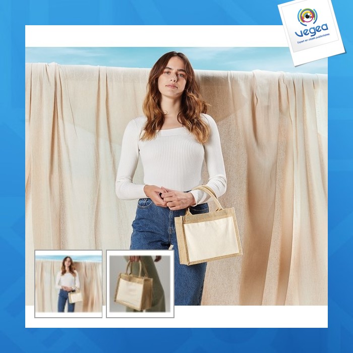 Petit sac en toile de jute publicitaire