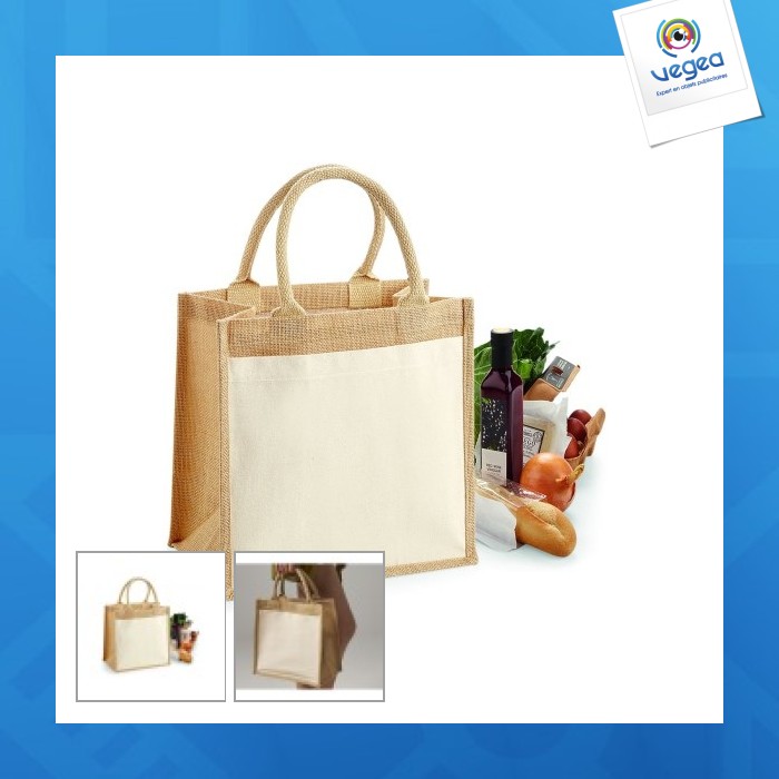 Sac personnalisable shopping en toile de jute