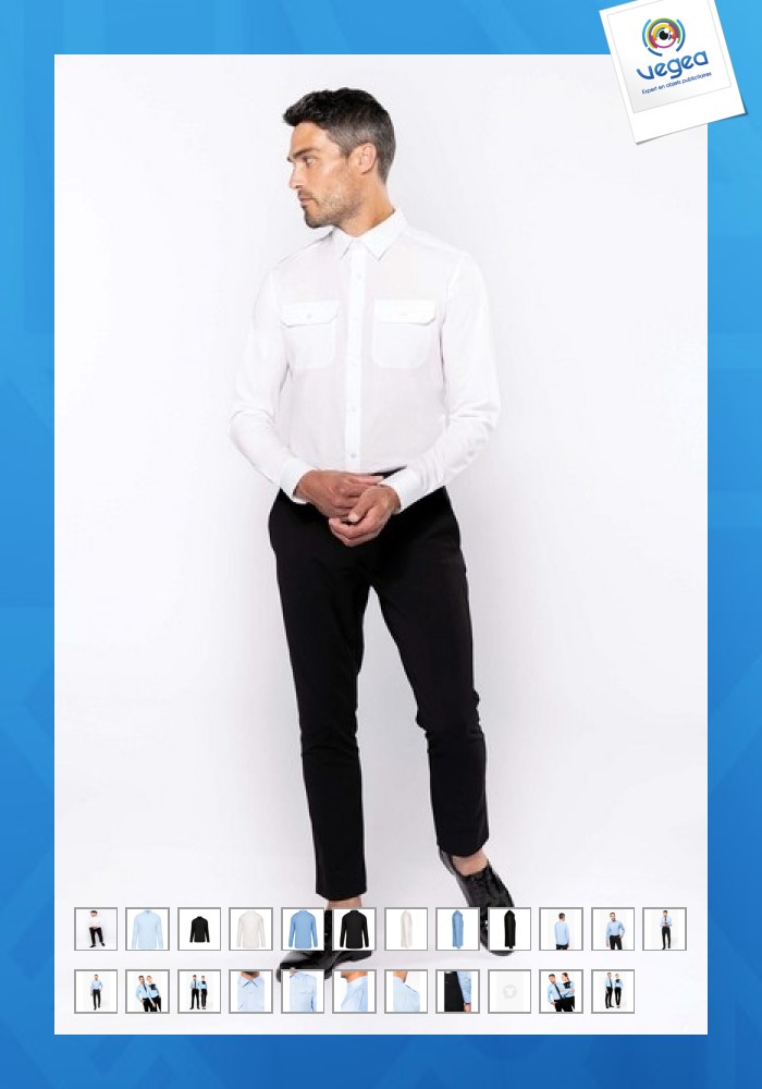 Chemise pilote publicitaire manches longues kariban