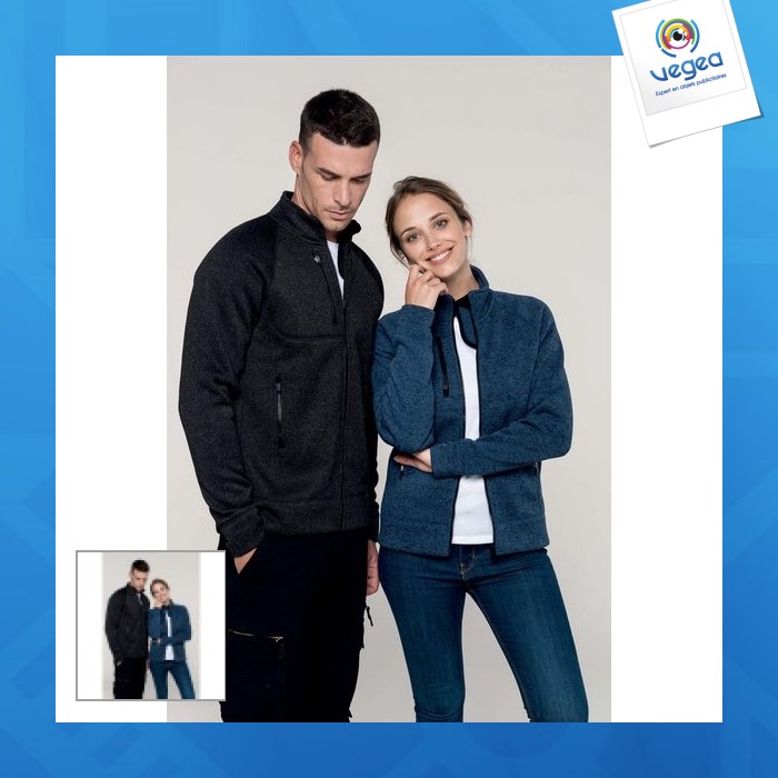 Veste avec logo zippée chinée homme - kariban