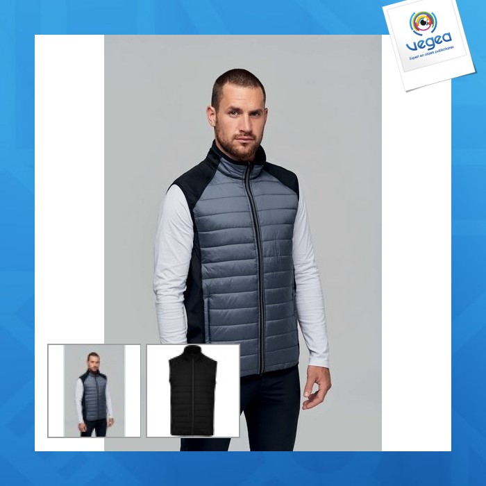 Veste sport publicitaire bi-matière sans manches