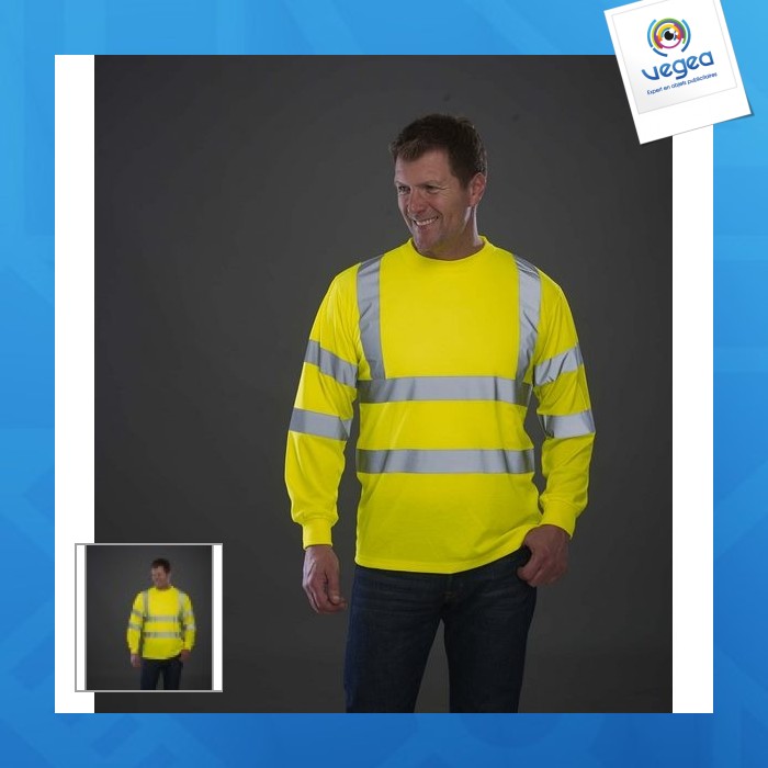 T-shirt publicitaire haute visibilité manches longues - yoko