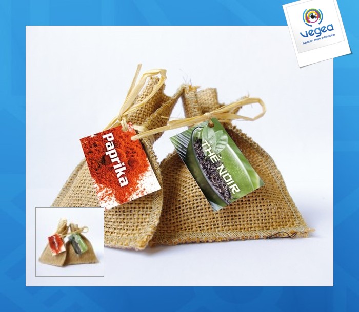 Pochon épices en toile de jute