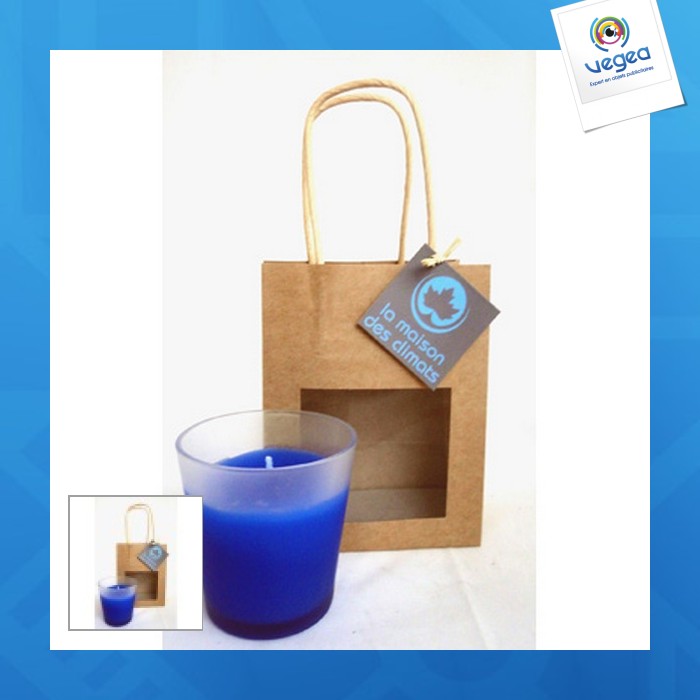 Bougie publicitaire avec sac kraft