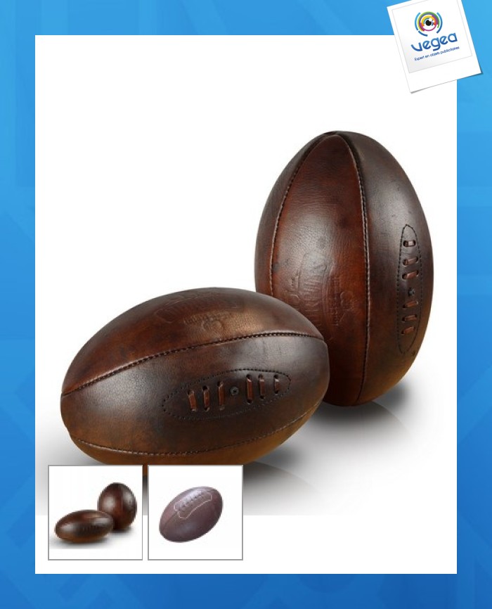 Ballon rugby old school cuir véritable