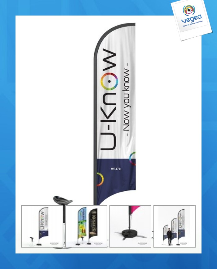 Beach flag personnalisé voile 4m70