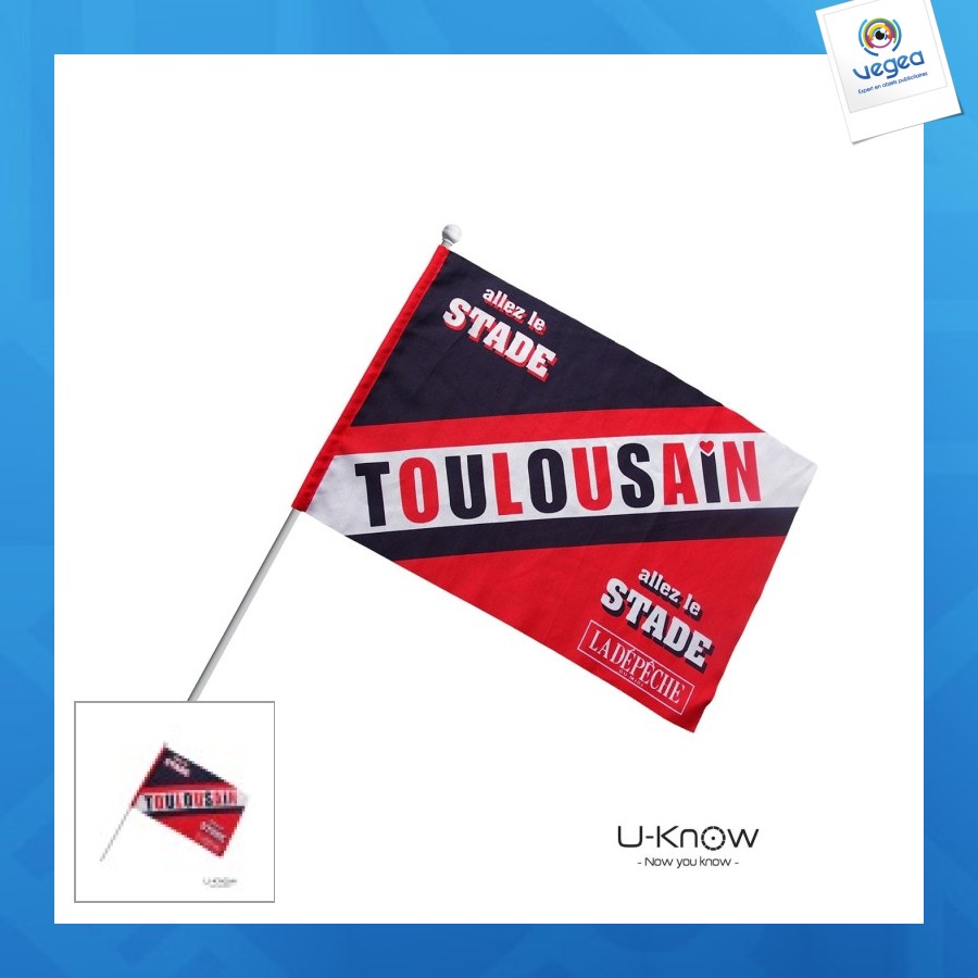 Drapeau personnalisable polyester 44x30cm