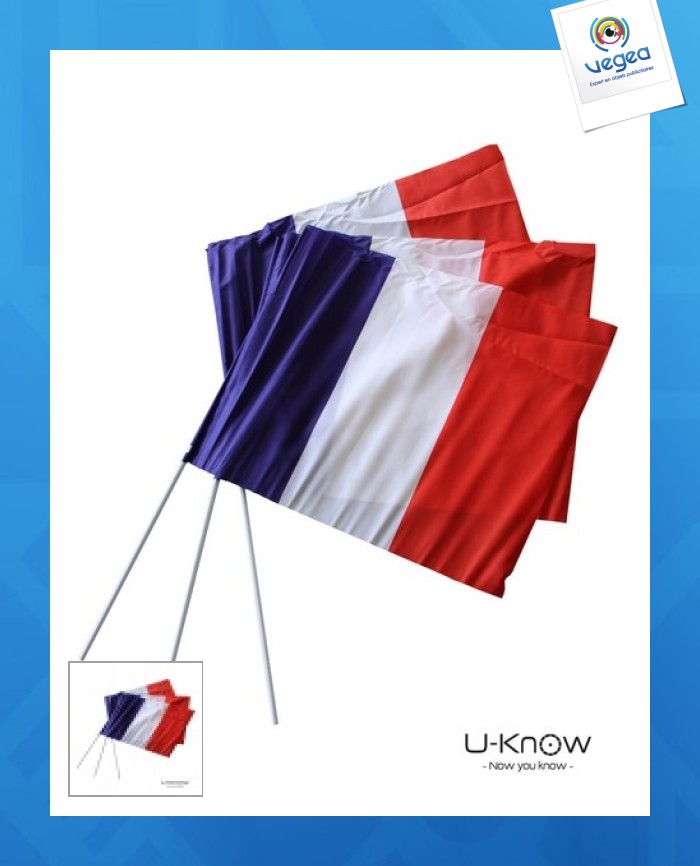 Drapeau de supporter personnalisé france 64x51cm