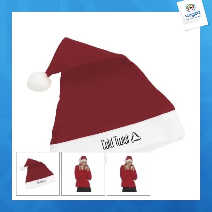 Santa hat bonnet de noël publicitaire