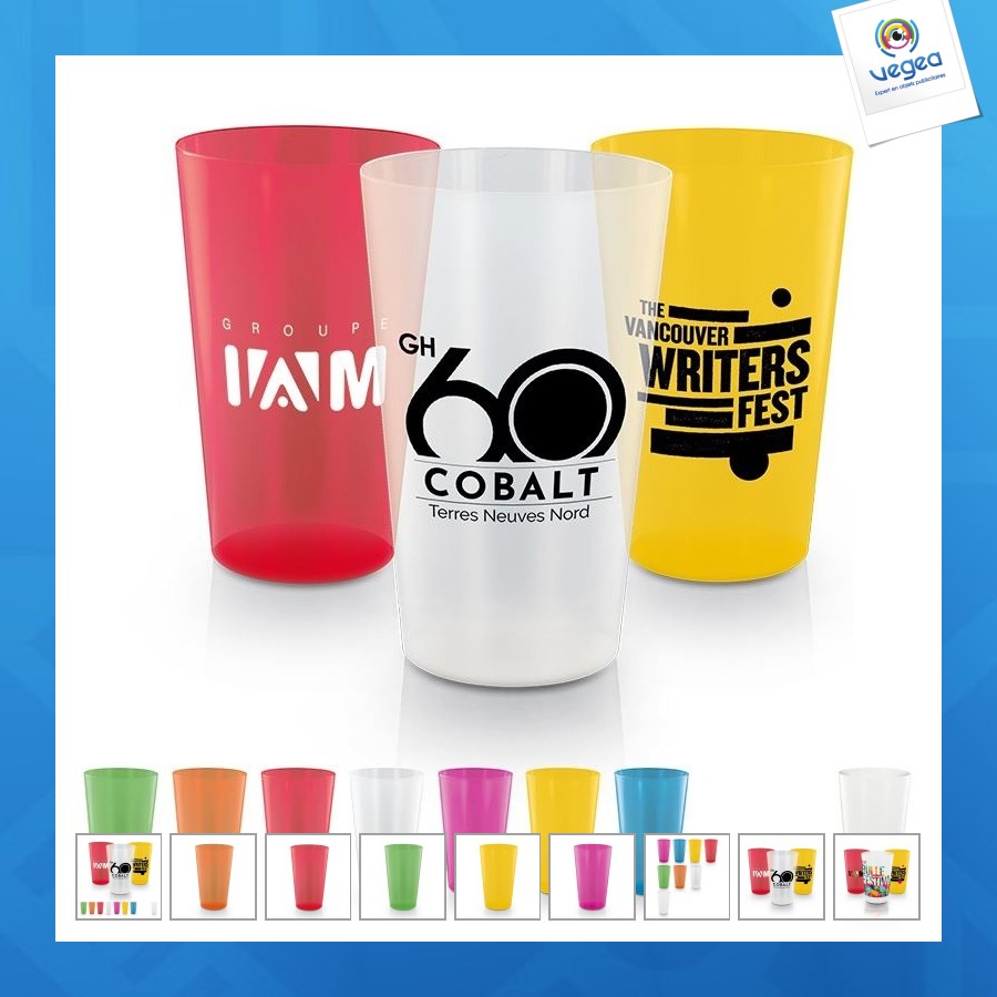 Gobelet plastique réutilisable 60cl ras bord