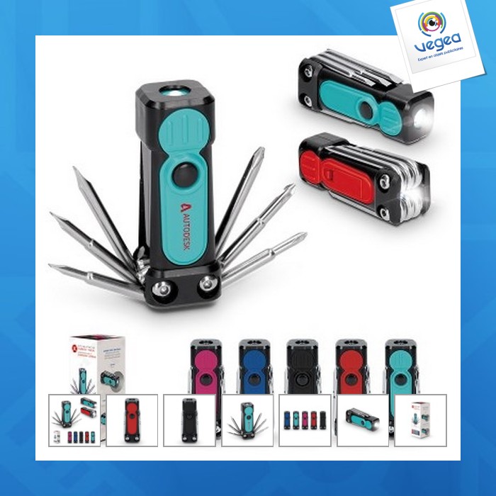Outil multifonction - tournevis personnalisable 6 têtes torche