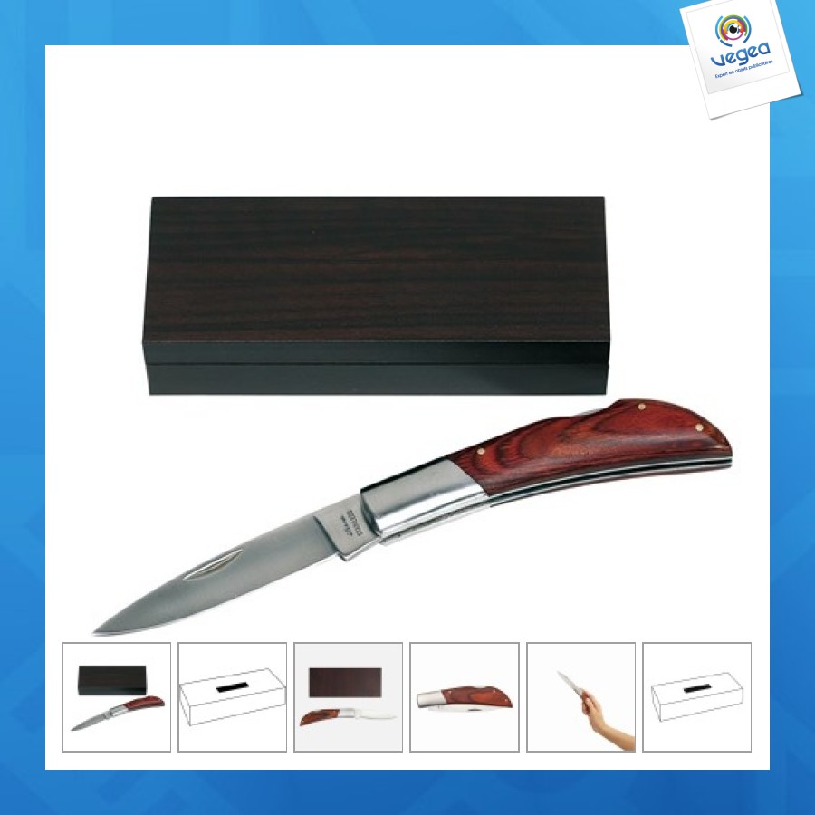 Canif pliable publicitaire en bois