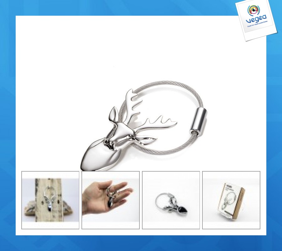 Porte-clés personnalisable cerf design