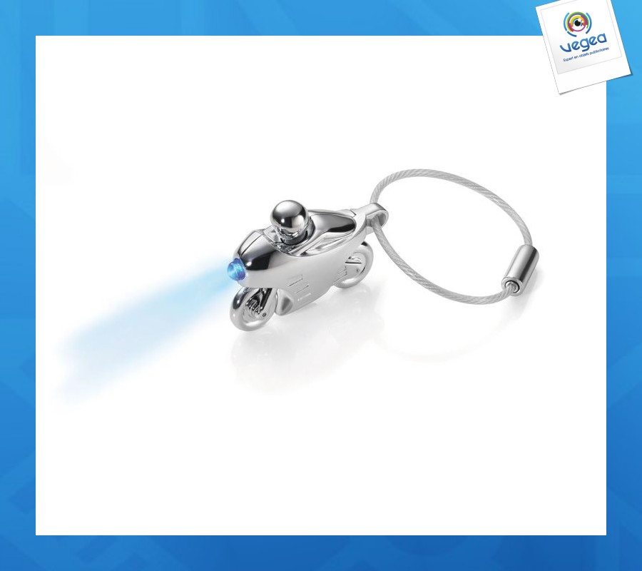 Porte-clés lampe promotionnel moto design