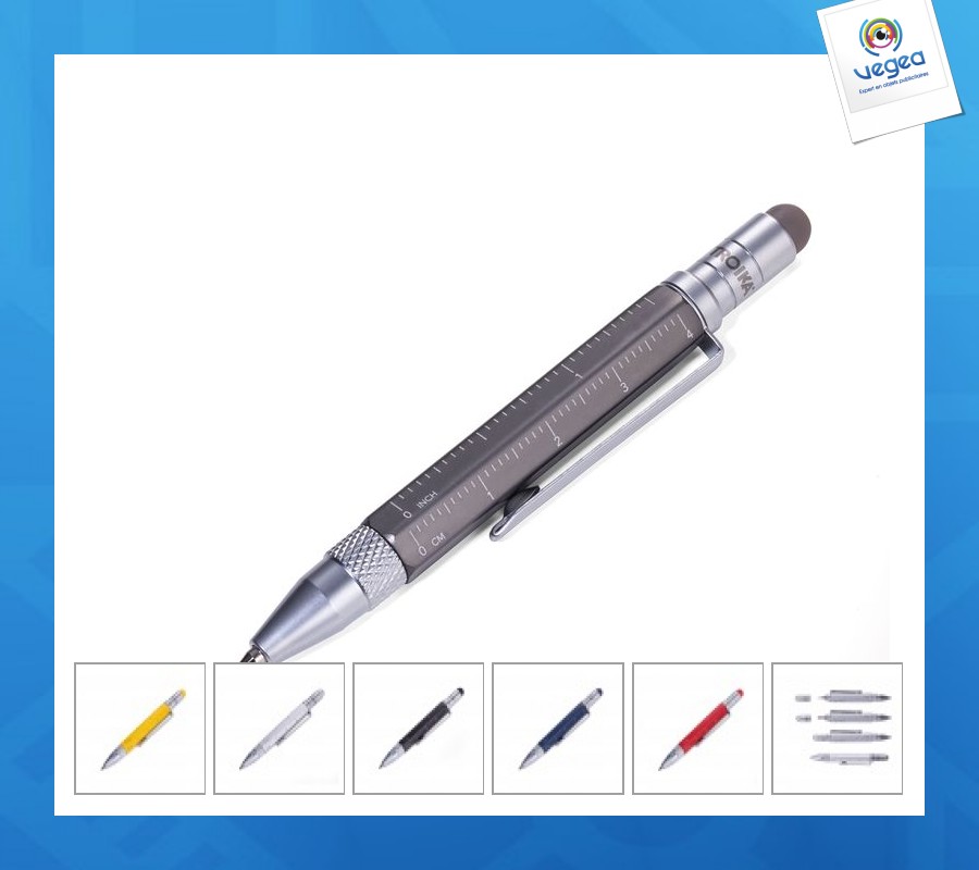 Mini stylo personnalisable outil multifonctions construction