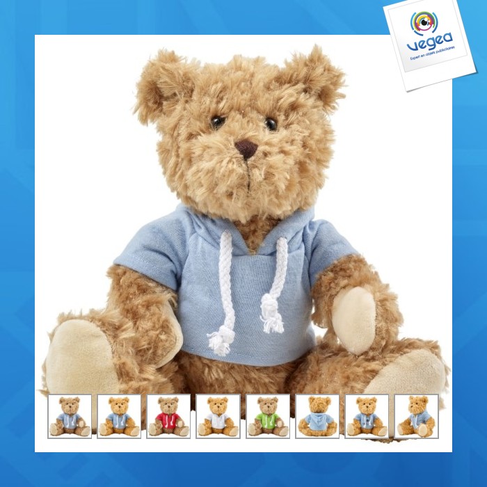 Ours en peluche avec logo avec sweat capuche
