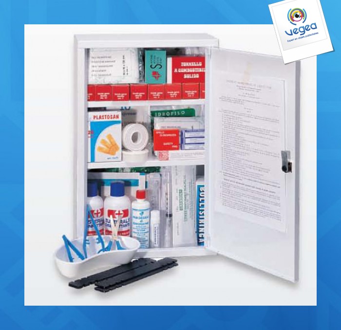 Armoire à pharmacie personnalisée 1 porte petit modèle (garnie)