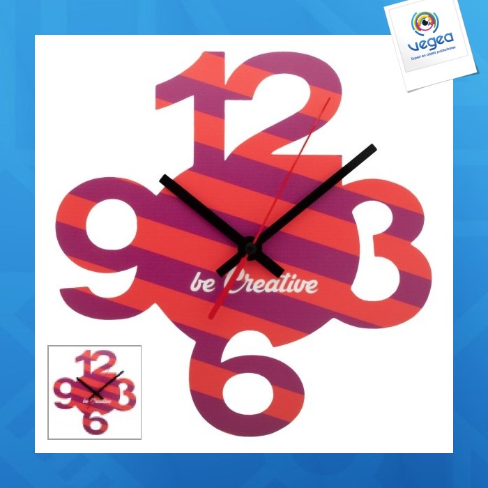 Pendule murale publicitaire forme sur-mesure
