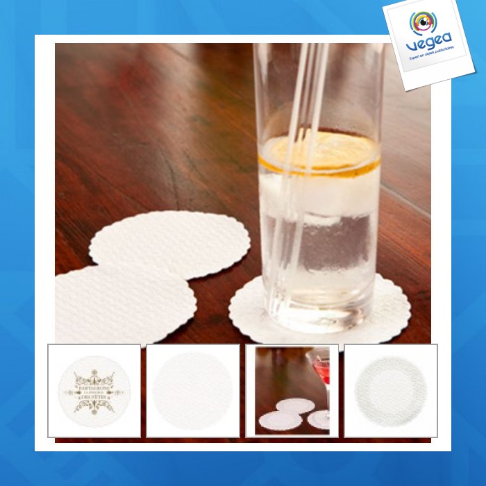Sous-verre personnalisable en papier gaufré