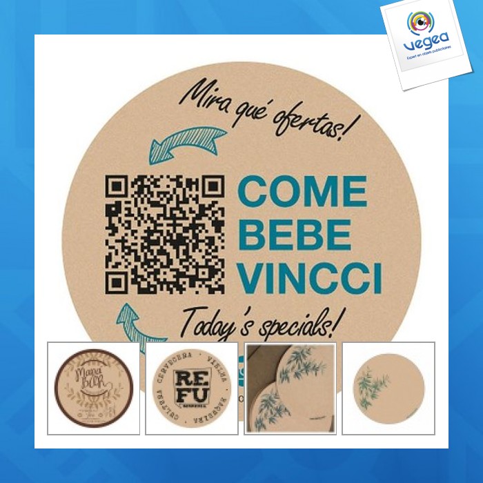 Sous-verre personnalisable en carton recyclé