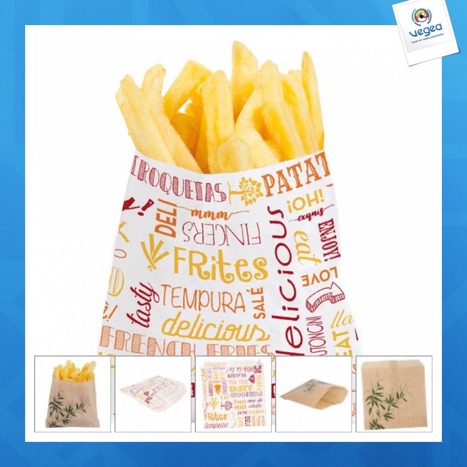 Sachet pour frites personnalisé 12x12cm (le mille)
