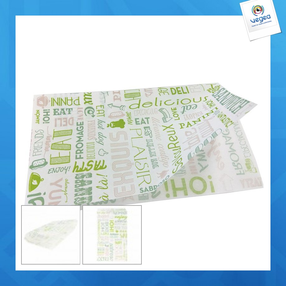 Sachet ouvert crêpe avec logo 13x22cm (le mille)