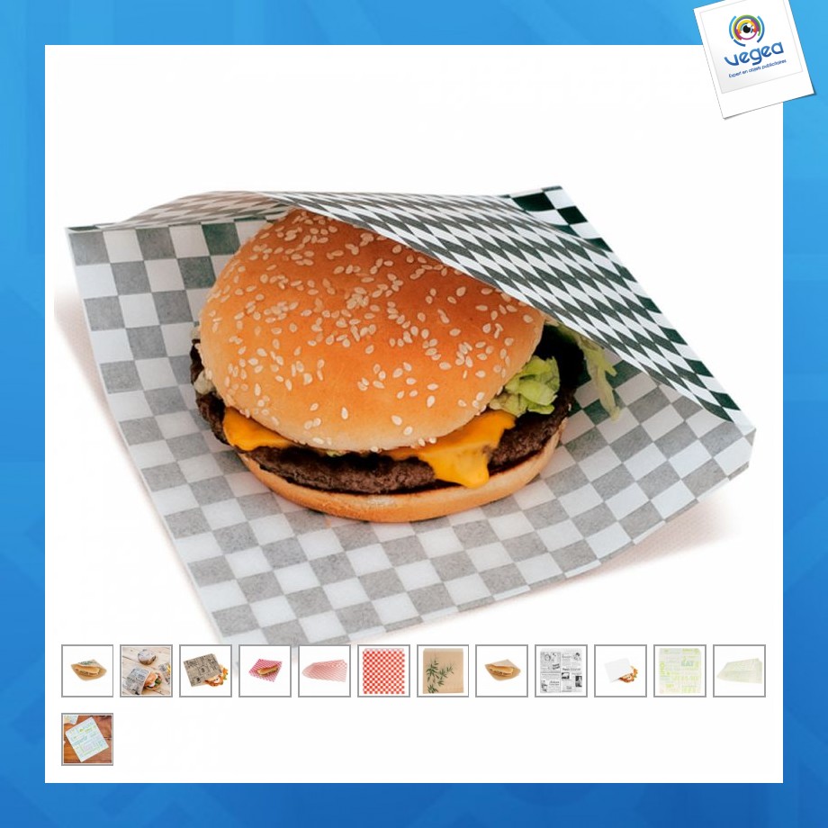 Sachet ouvert kebab publicitaire 16x16cm (le mille)