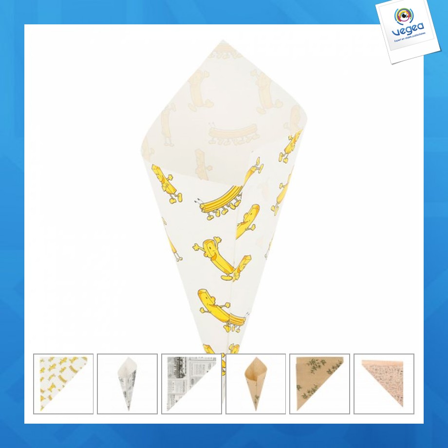 Cornet en papier personnalisable 100g (le mille)