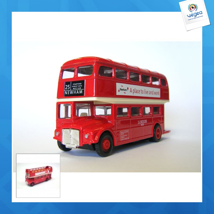 Bus londonien publicitaire 12cm