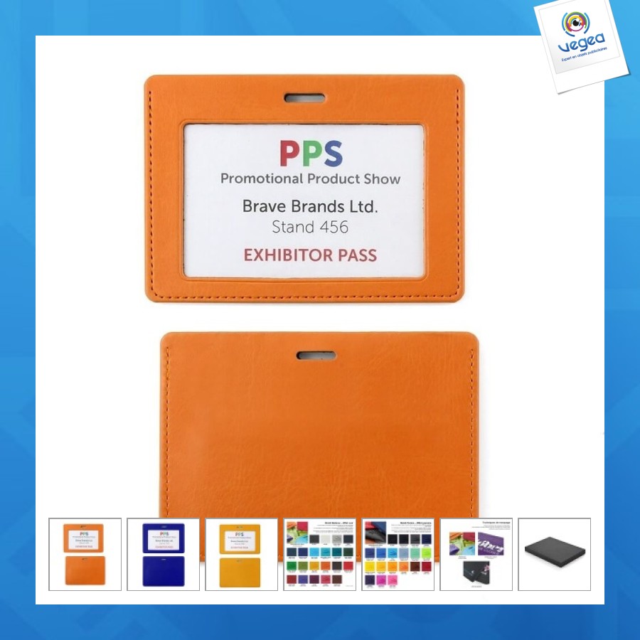 Porte-badge personnalisé en pu