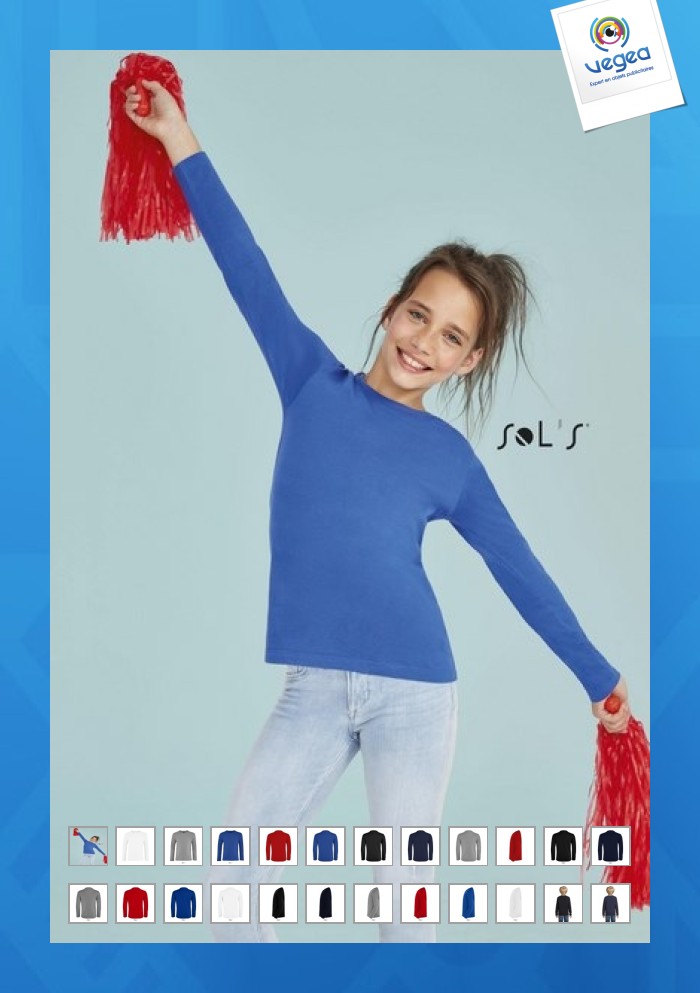 T-shirt enfant manches longues 190g imperial