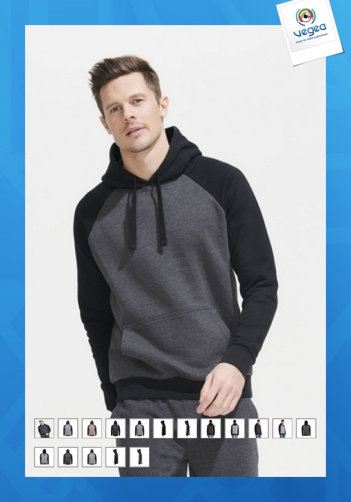 Sweat à capuche publicitaire bicolore