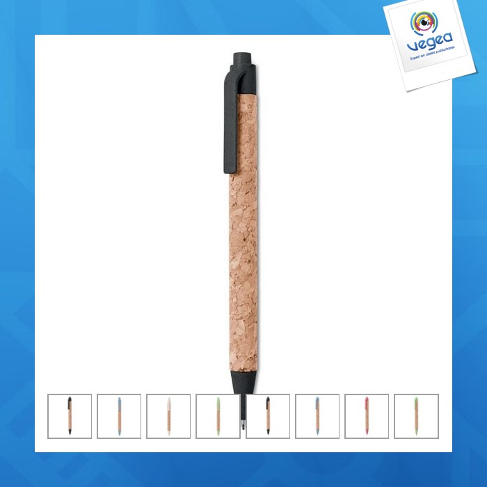 Stylo bille personnalisable en liège/blé-pail