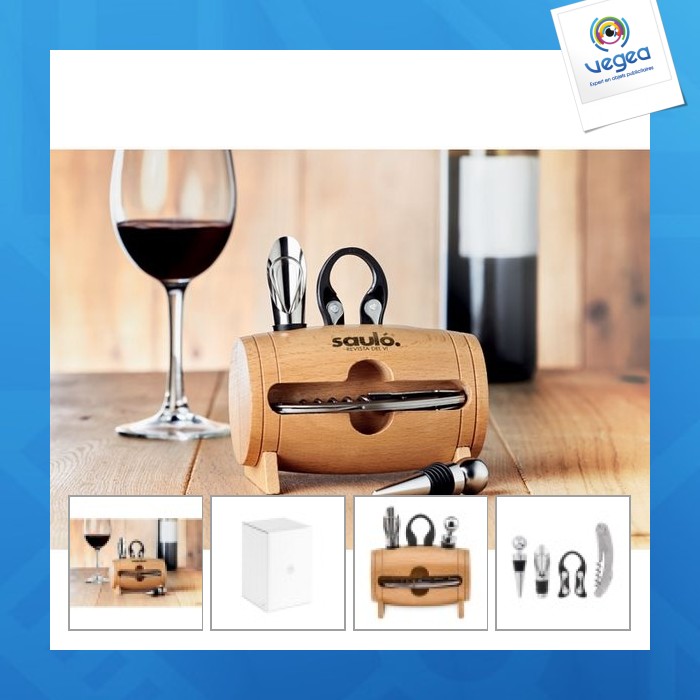 4 accessoires à vin en tonneau