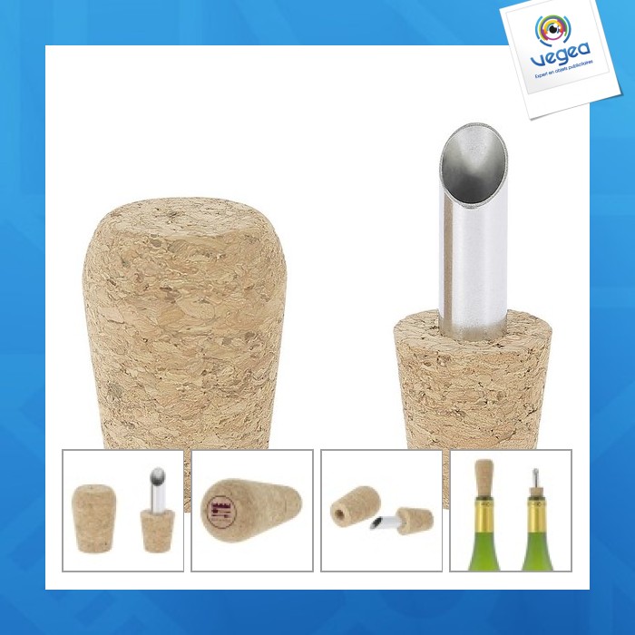 Bouchon à vin et bec verseur publicitaire
