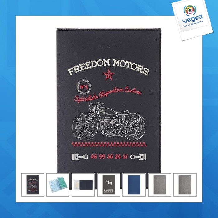 Porte-carte grise 3 volets en pvc