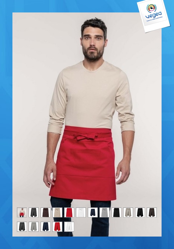 Tablier personnalisable mi-long 100% coton