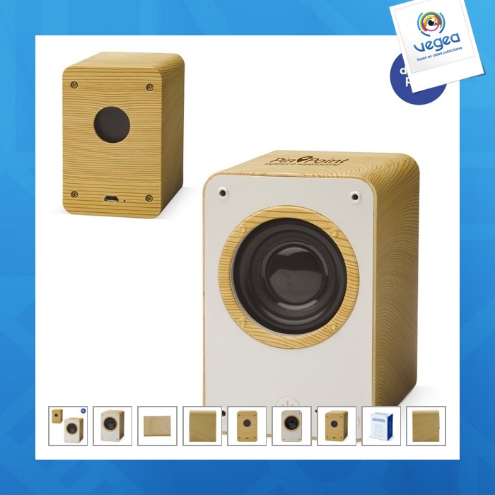 Enceinte publicitaire sans fil bois 3w