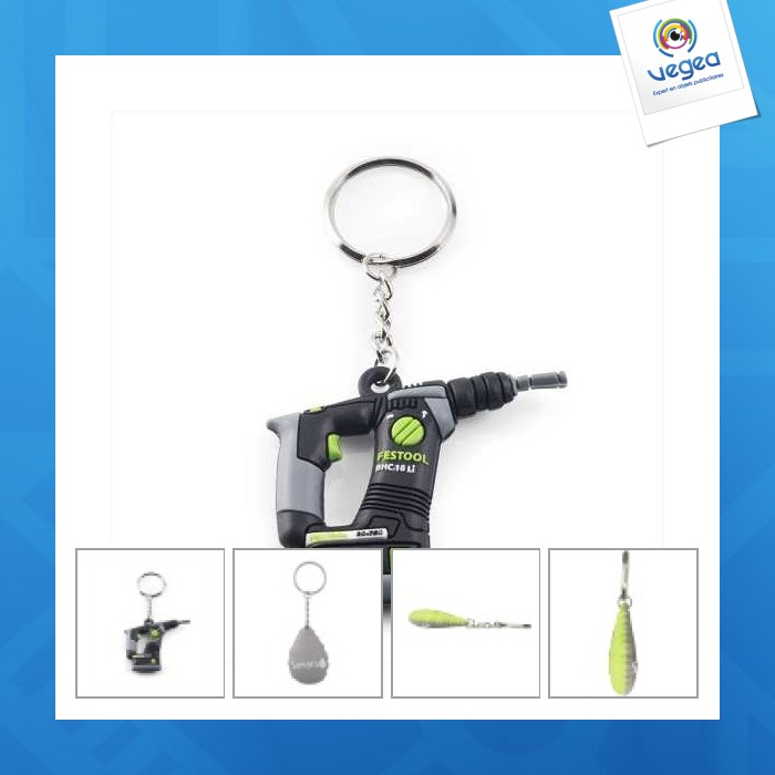 Porte-clés pvc avec logo souple 3d recto/verso