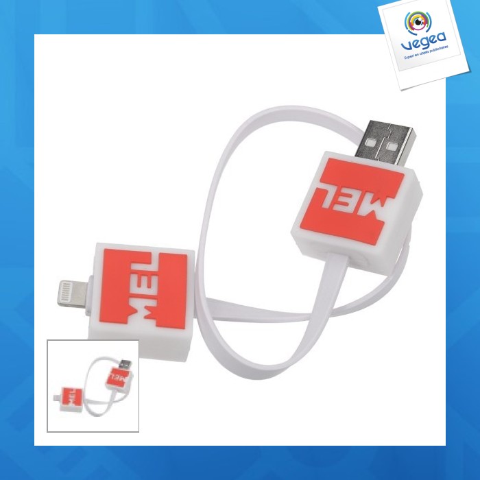 Cable usb personnalisable pvc2d