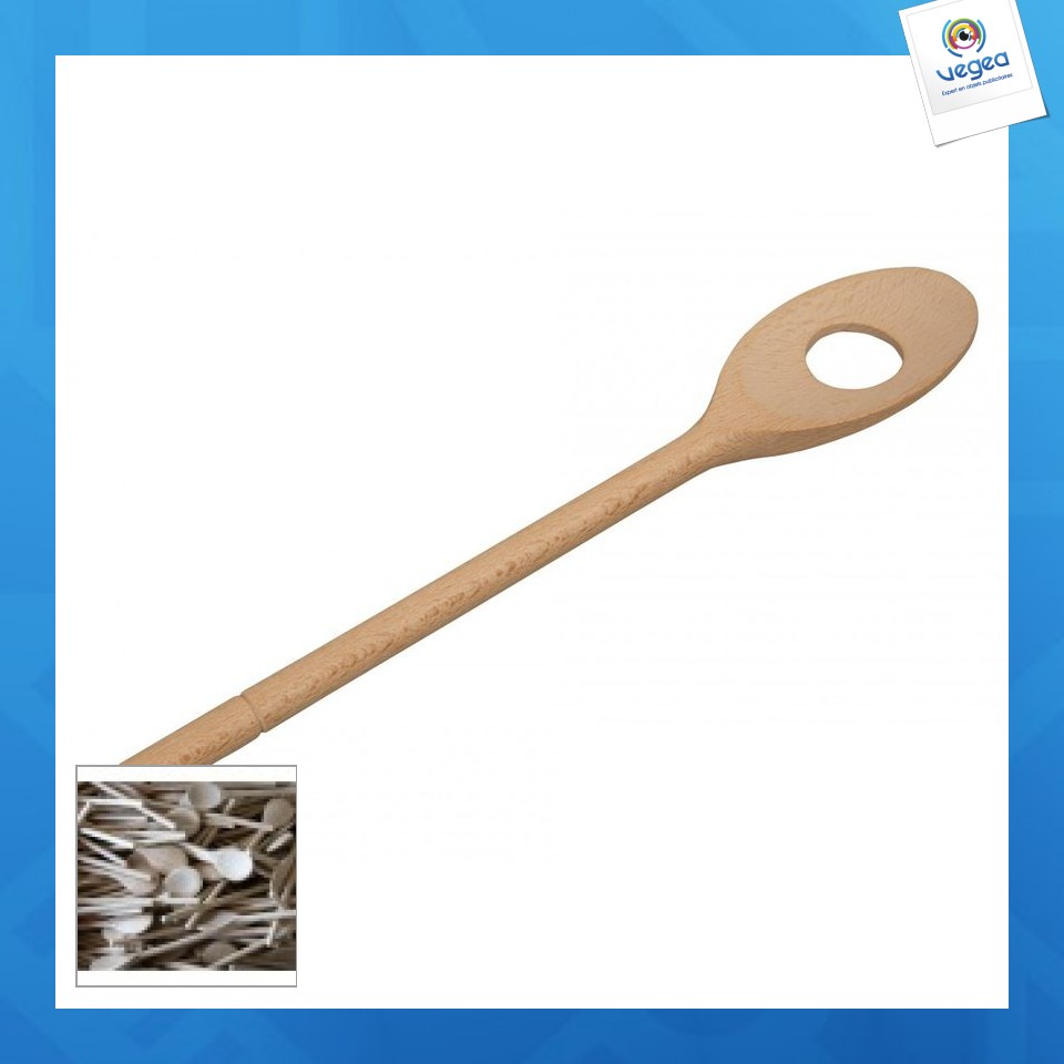 Cuillère en bois personnalisable percée